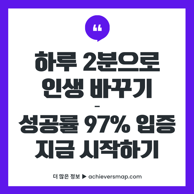 미니 습관으로 하루 2분 만에 인생을 바꾸는 방법, 성공률 97% 입증된 과학적 습관 형성 가이드